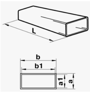 Плоски PVC въздуховоди Vents серия 90 - 90х220 мм - 1000 мм.