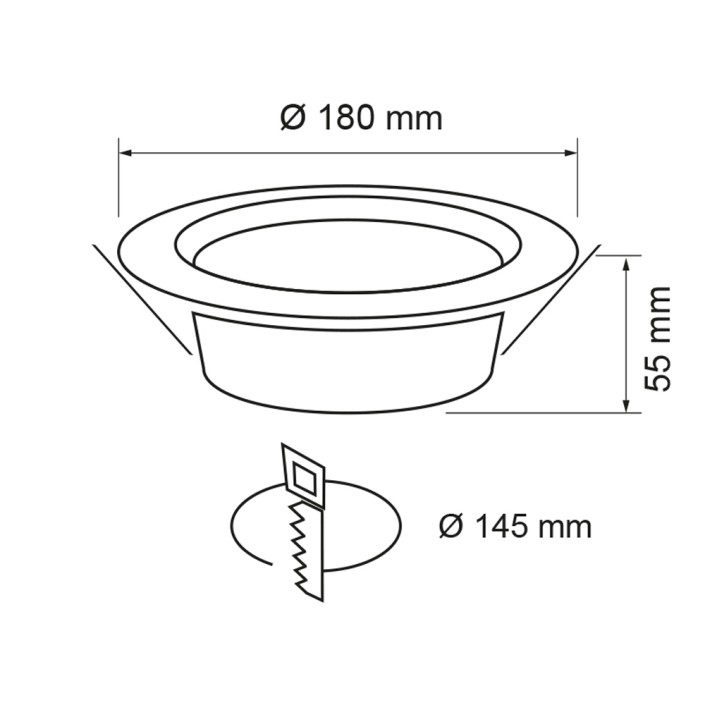 LED луна за вграждане 18W, 4200K, 220V AC, IP44, SMD2835