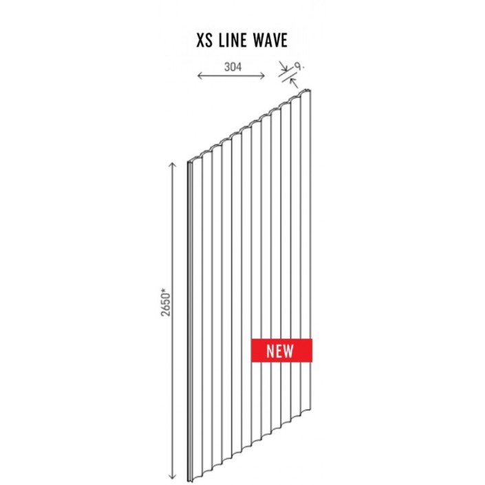 Стенен панел LINERIO XS- Line Wave White - 2.65м./30.4см./9 мм. - 6065811