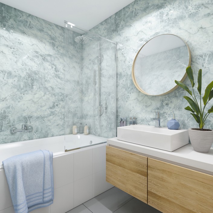 PVC Ламперия Blue Marble - 0.25m/2.65m - 3028946