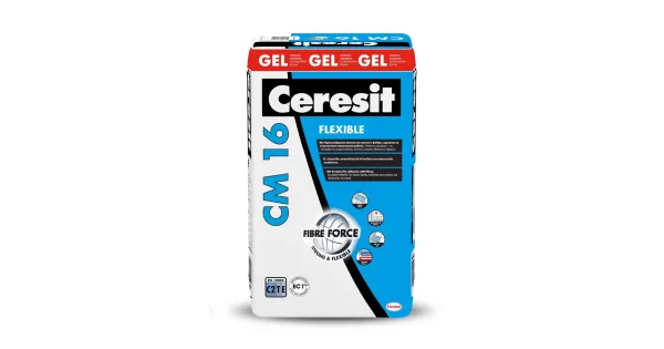 Еластично лепило за плочки Ceresit CM 16 Flex Fibre Force, 25 кг