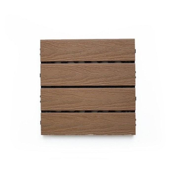 WPC декинг плочи JE-D1 A1, Тиково дърво, 30 x 30 x 2 см