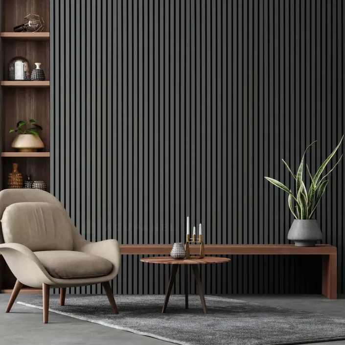 Slat Wall стенен панел - Graphite 12,1х260см  от строителна борса за PVC облицовки
