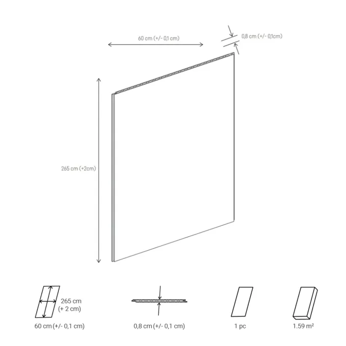 MPC Стенен декоративен панел  Vilo - ROSE COPPER XL - 2.65x0.60м.