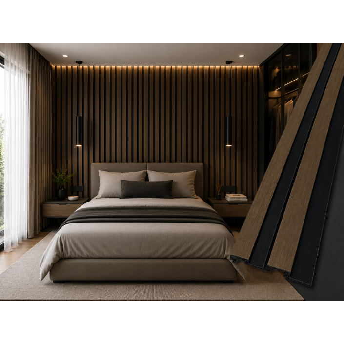 Декоративен стенен линеен панел Elite WALNUT 2800x120x20 mm