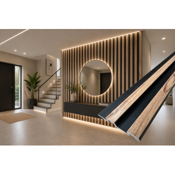 Декоративен стенен линеен панел Elite BLACK OAK 2800x120x20 mm