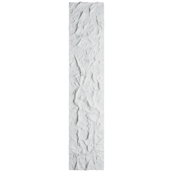 3D Декоративен полиуретанов панел имитация камък, 290х60х3-6 cm., Бял