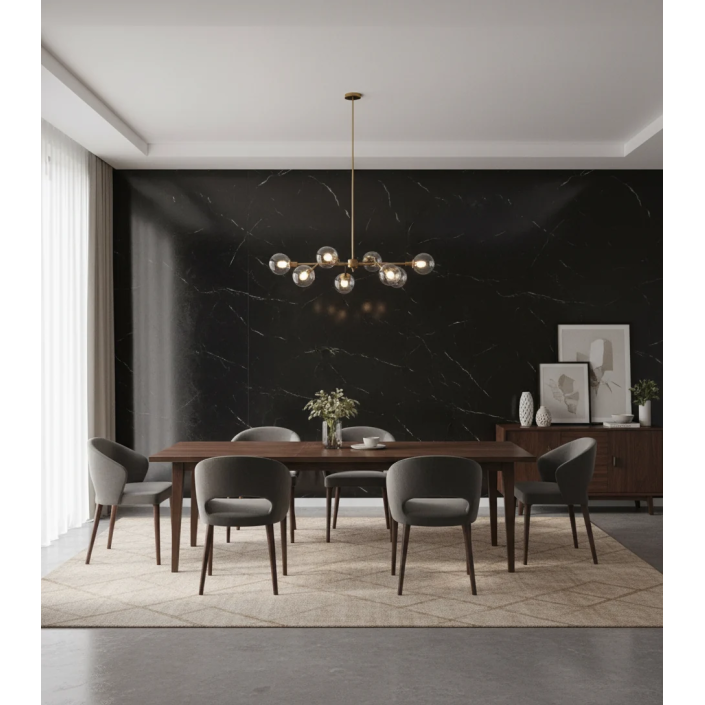 SPC стенен и подов панел SPC-203 Nero Marquina мат 120x300 см – черен мрамор с бели жилки