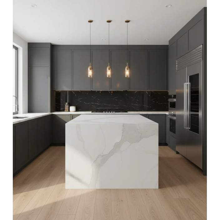 SPC стенен и подов панел SPC-203 Nero Marquina мат 120x300 см – черен мрамор с бели жилки