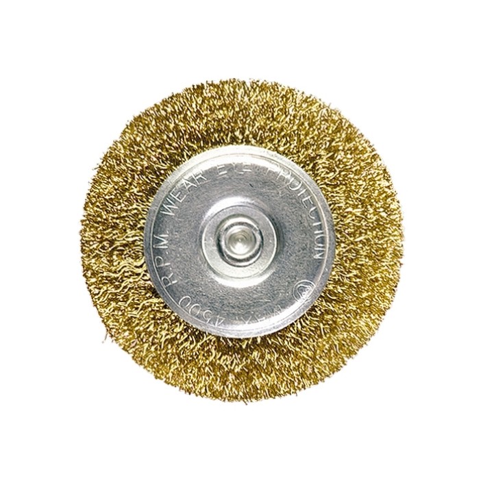 Четка за бормашина, 75 mm, плоска с опашка, вълнообразна стоманена тел MTX
