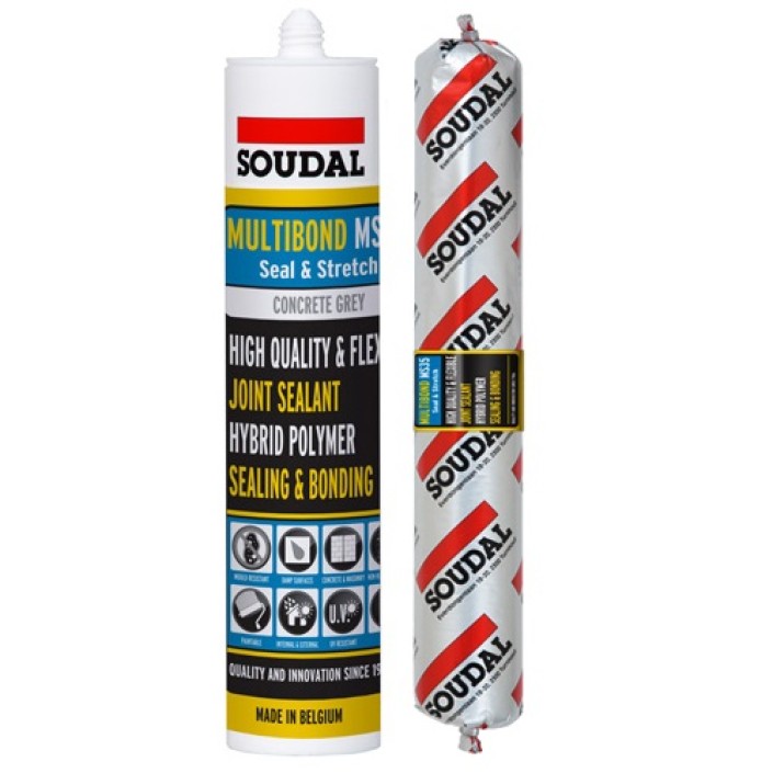 SOUDAL MULTIBOND MS35 сив - лепило-уплътнител 600 ml от строителна борса за Лепила