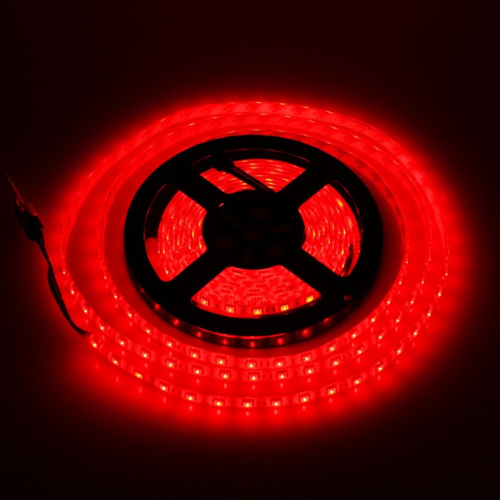 LED лента, 4.8W/m., червена, 12V DC, 60LEDs/m., 5m., IP65 