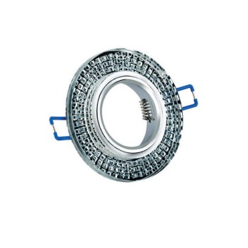Мини луна VITO PALACE 2, 220V, хром, с релеф имитиращ кристали, GU5.3, MR16, IP20, кръг