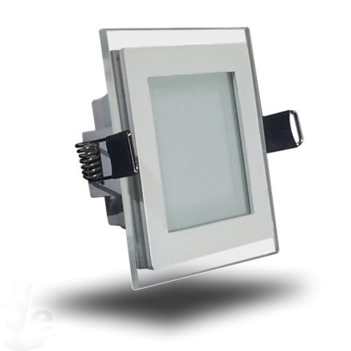 Стъклен LED панел за вграждане VITO, 12W, 6000K, 220V, квадрат, бяла светлина от строителна борса за Осветление